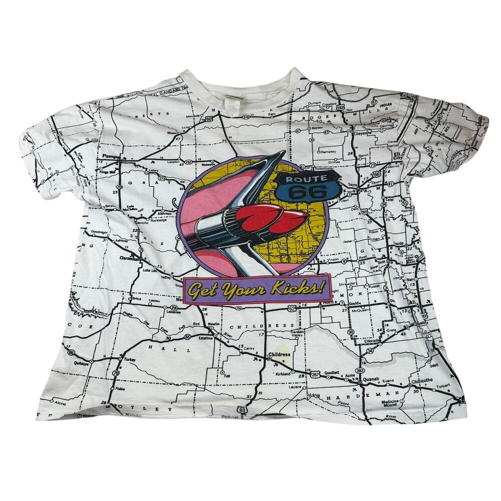 Vintage Route 66 Clothing Co Map Print Tee Size 1X